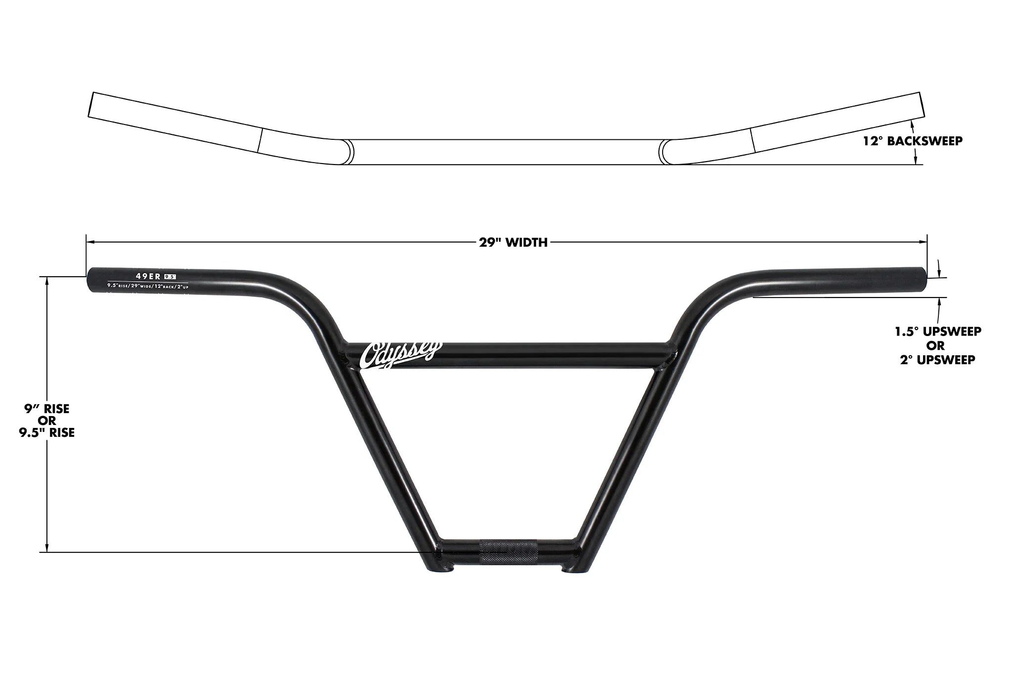 Odyssey 49er 4pc BMX Bar (9 Odyssey 49er 4pc BMX Bar (9