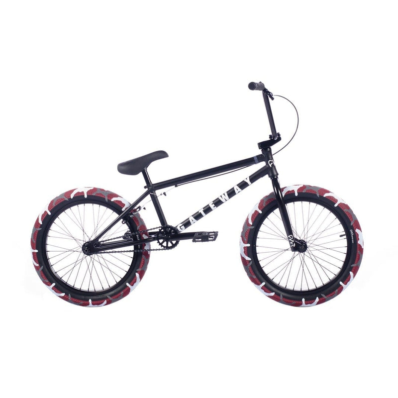 Cult Gateway 20" BMX Bike (Black w/ Red Camo Tires)
